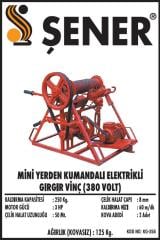 250 KG. Yerden Kumandalı Kayışlı Gırgır Vinç 380V