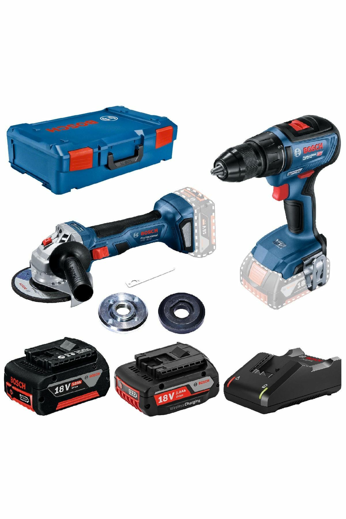 Bosch Gws 180-lı + Gsr 18v-50 (1x2.0;1x5.0ah) Akülü Avuç Taşlama - Delme/vidalama Makinesi
