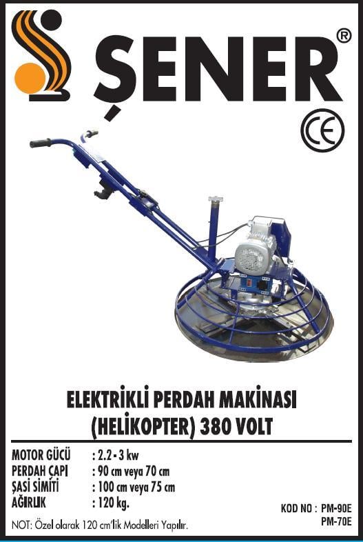 90 CM. ELEKTRİKLİ PERDAH MAKİNASI 380V