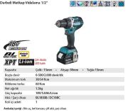 Makita DHP484RTJ 5 AH. Darbeli Matkap Vidalama 1/2”