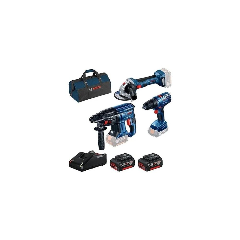 Bosch GBH+GSR+GWS+2X4A+GAL 18V-40+RAFBAG Profesyonel Set