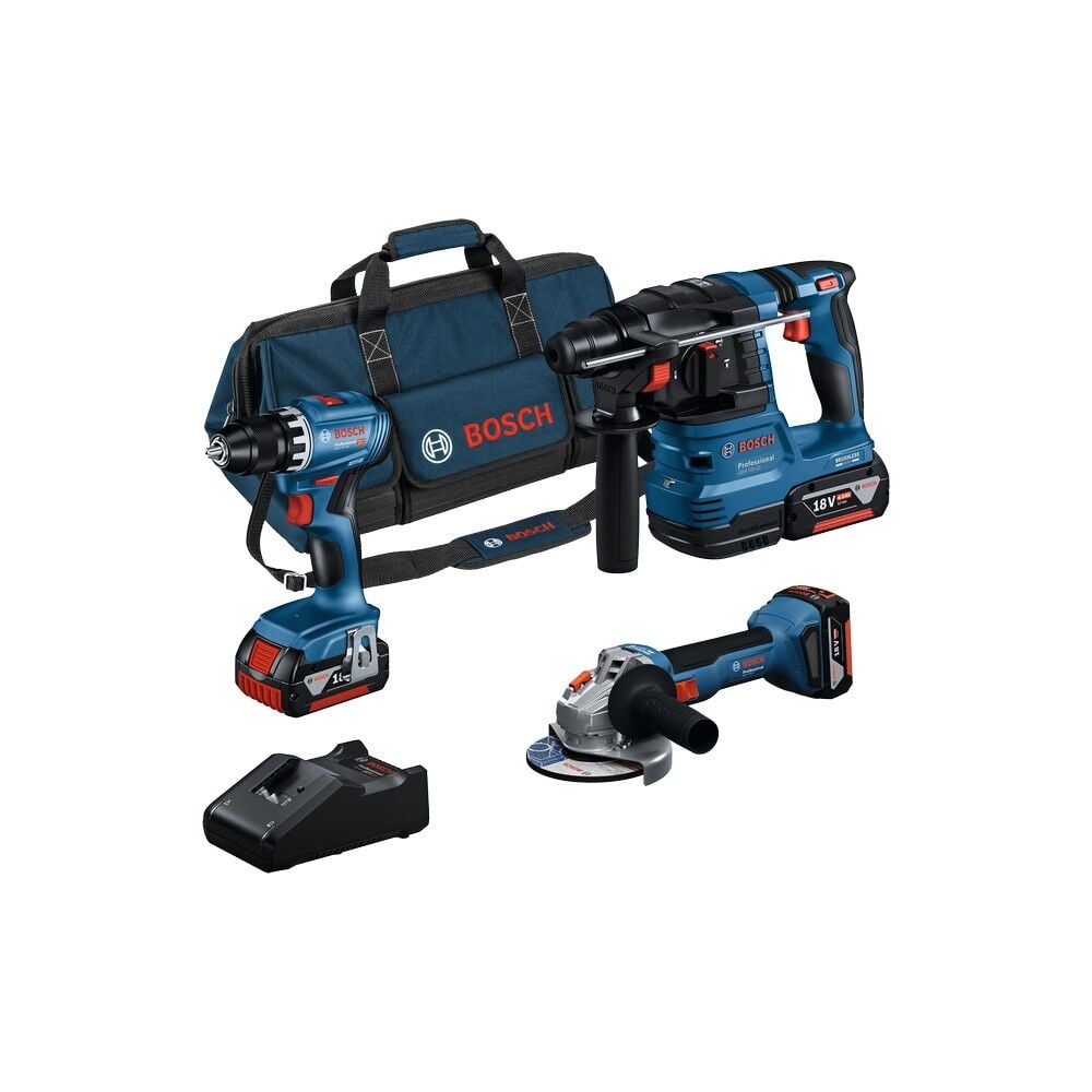 Bosch GSR+GWS+GBH+3X4.0AH+GAL 18V-40 Karma Set