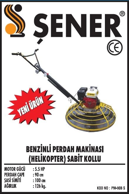 Sabit Kollu 90 lık Benzinli Honda Motorlu Perdah Makinası