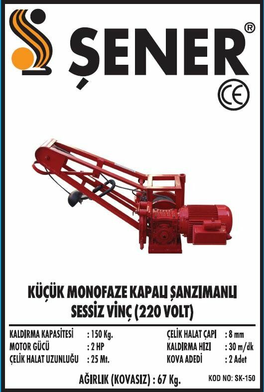 220V Sessiz Kapalı Şanzıman İnşaat Vinci